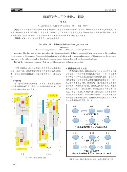 四川页岩气工厂化批量钻井探索