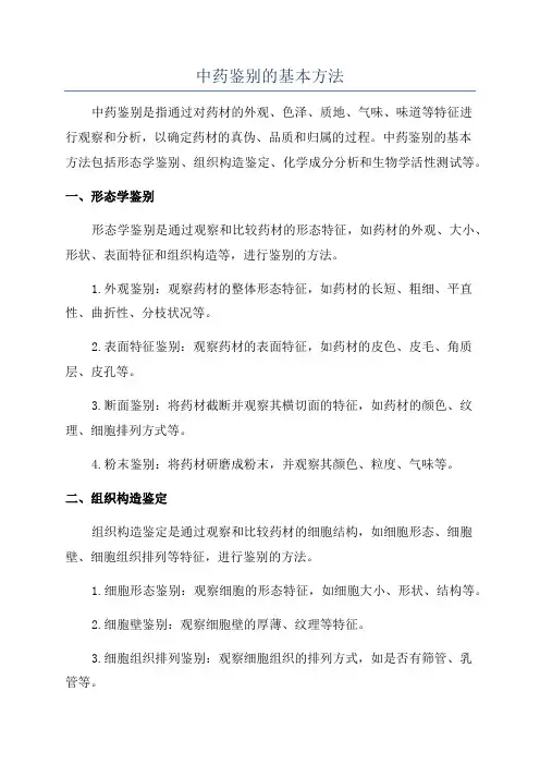 中药鉴别的基本方法