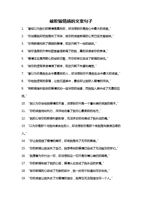 被欺骗情感的文案句子