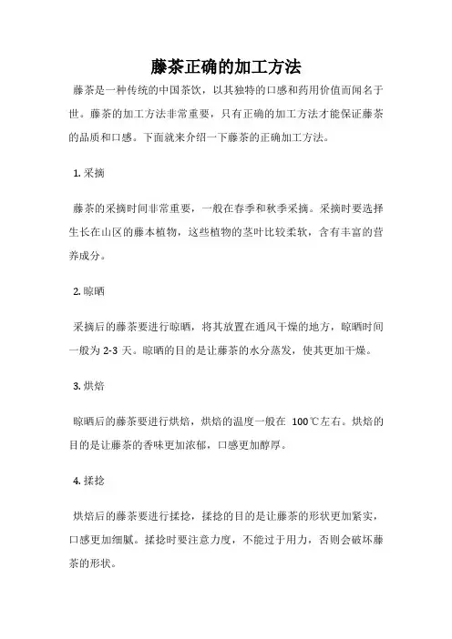藤茶正确的加工方法
