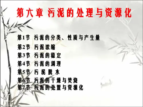 污泥的处理与资源化 PPT