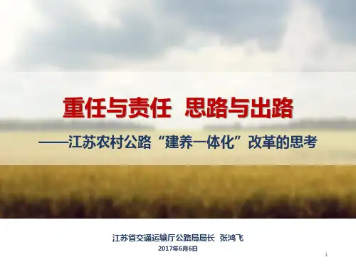 江苏农村公路“建养一体化”改革的思考