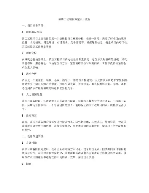 酒店工程项目方案设计流程