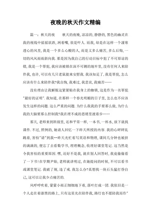 夜晚的秋天作文精编