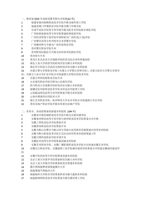 2015新升本科