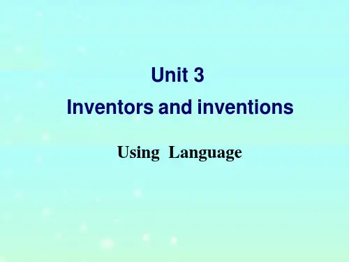 选修8 Unit3 Using language