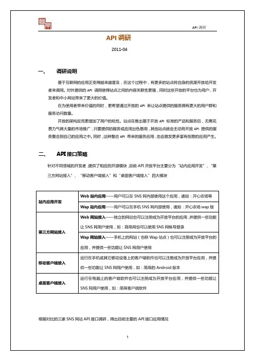API调研报告