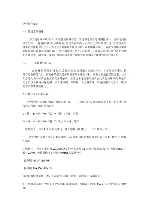 钢管管件钢材知识