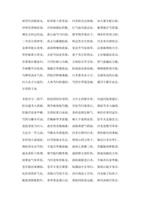 方剂歌诀