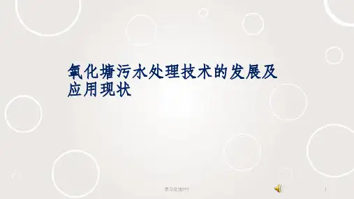 氧化塘污水处理技术的发展及应用现状课件