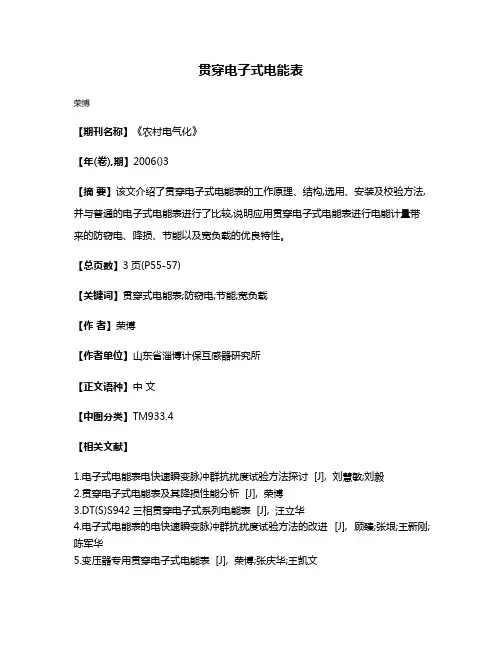 贯穿电子式电能表