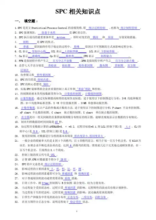 SPC相关知识点