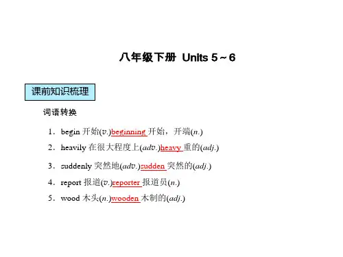 人教版go for it英语八年级下 units5-6复习课件