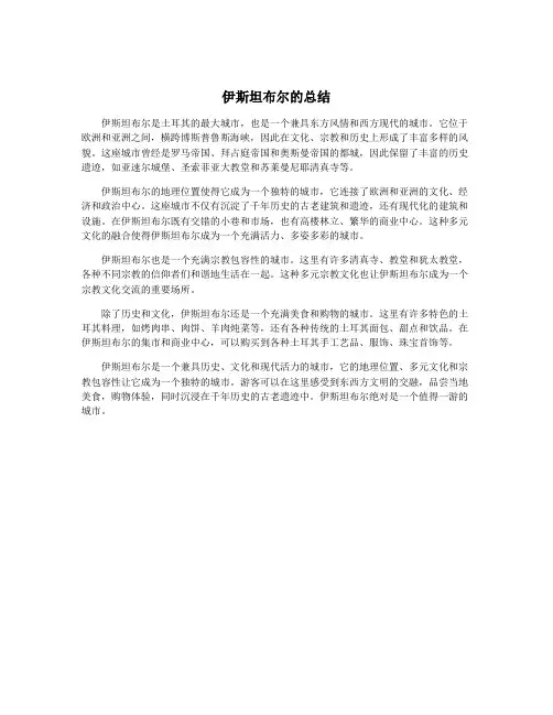 伊斯坦布尔的总结