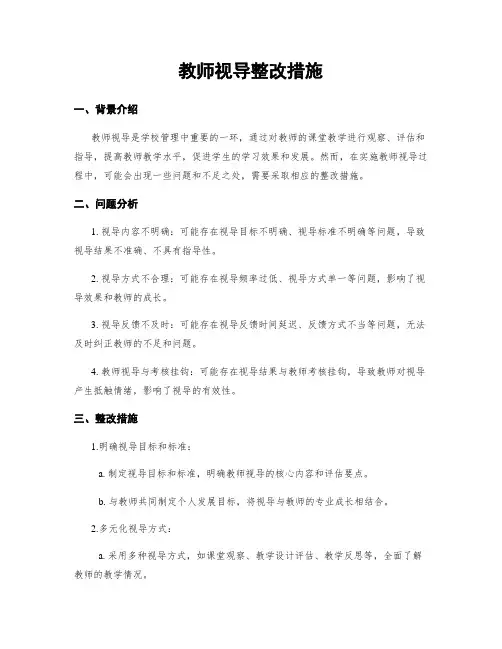 教师视导整改措施