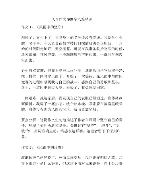 风雨作文800字八篇精选