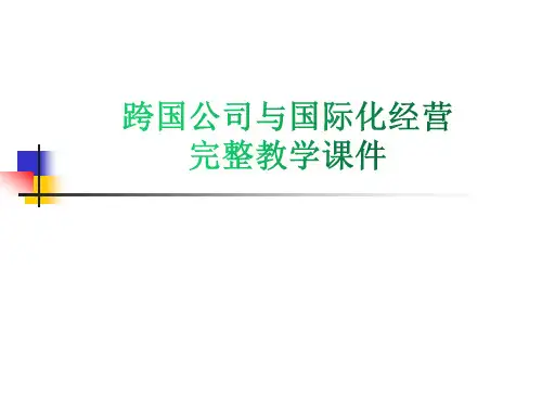跨国公司与国际化经营完整教学课件