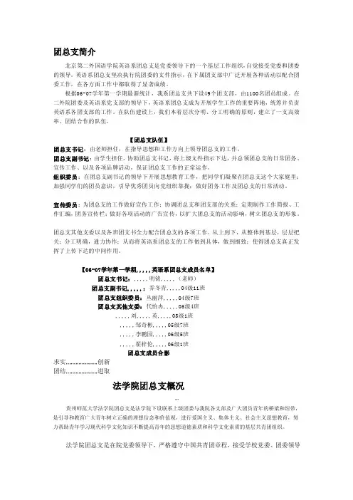 团总支简介[优质文档]