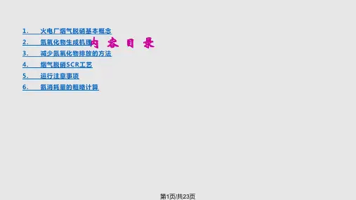 烟气脱硝SCR技术和相关计算PPT课件
