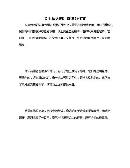 关于秋天的足迹满分作文