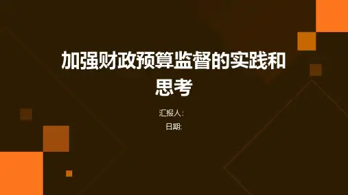加强财政预算监督的实践和思考