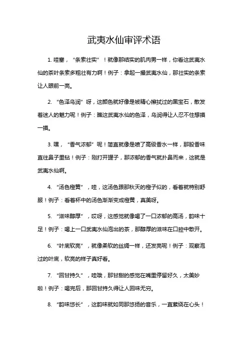 武夷水仙审评术语