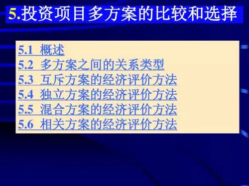《工程经济学教学课件》5多方案的比较和选择