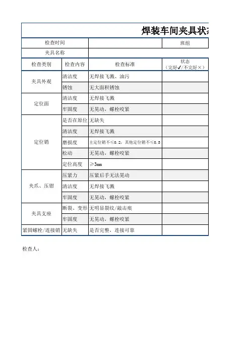 夹具检查