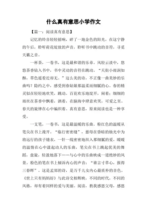 什么真有意思小学作文