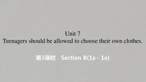 人教版九年级上册英语课件：Unit 7 Section B(1a-1e) (共13张PPT)