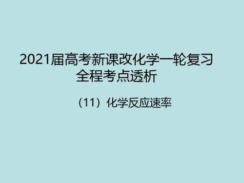 11 化学反应速率 2021届新高考一轮复习化学考点复习课件(共72张PPT)