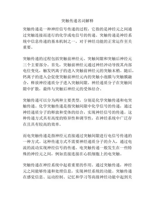 突触传递名词解释