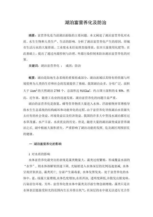 湖泊富营养化及防治