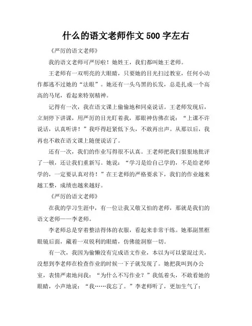 什么的语文老师作文500字左右