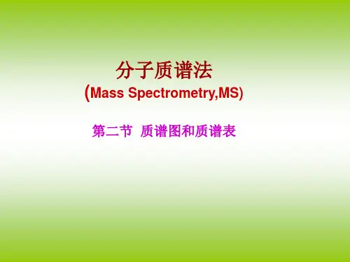 质谱图和主要离子峰类型