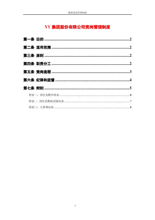 2014年连锁百货集团股份有限公司竞岗管理制度