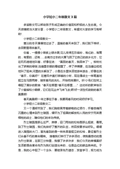 小学短小二年级散文3篇