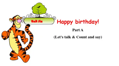 人教版PEP 英语三年级上册   Unit 6  Happy birthday!
