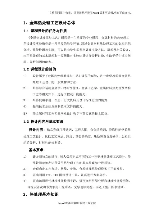 金属热处理原与工艺课程设计