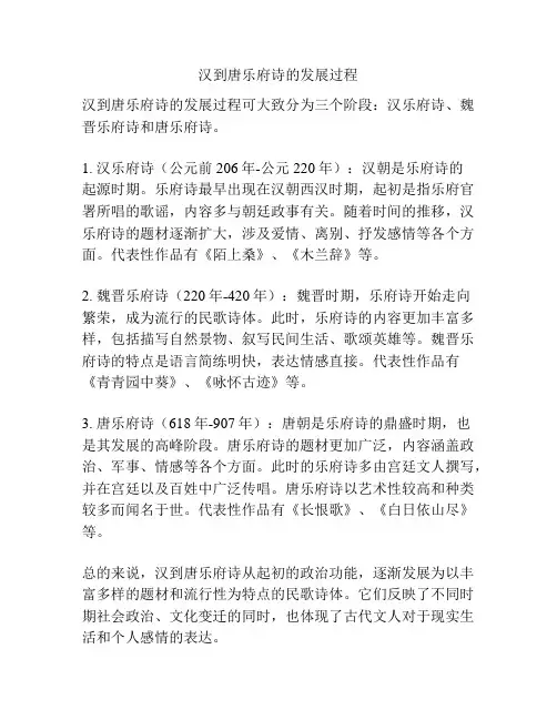 汉到唐乐府诗的发展过程