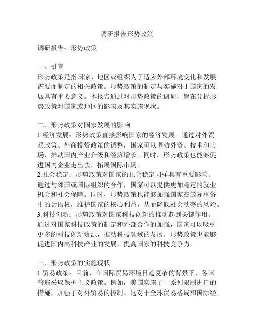 调研报告形势政策