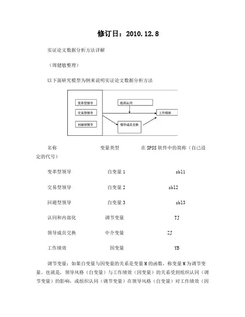 实证研究论文数据分析方法详解