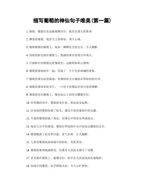 描写葡萄的神仙句子唯美(精选合集两篇)
