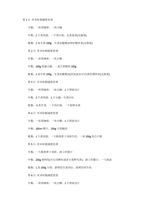 哥本哈根食谱