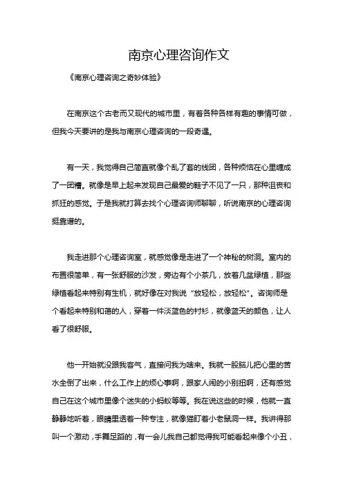 南京心理咨询作文