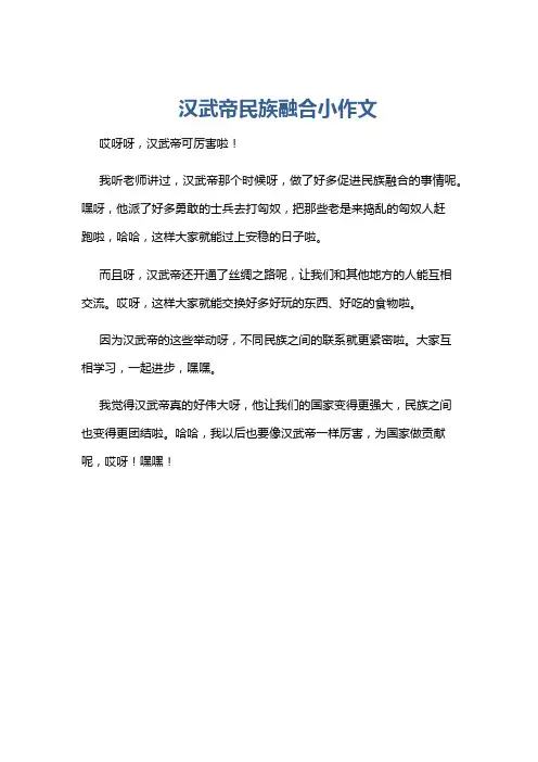 汉武帝民族融合小作文