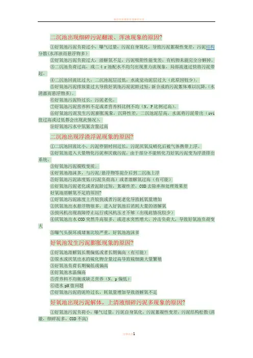 好氧池常见问题及解决方案