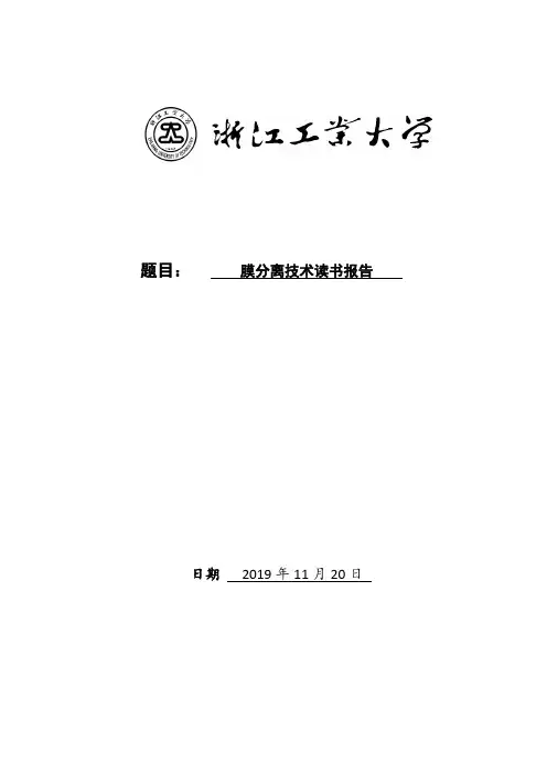 膜分离技术的介绍及应用讲解-共13页
