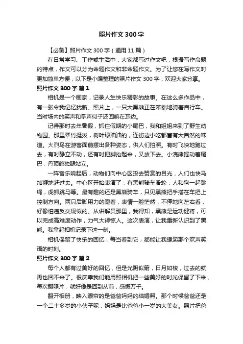 【必备】照片作文300字（通用11篇）