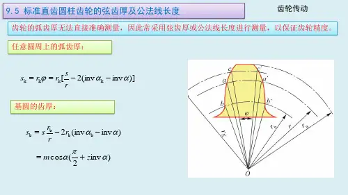 机械设计基础课件09-05标准直齿圆柱齿轮的弦齿厚及公法线长度